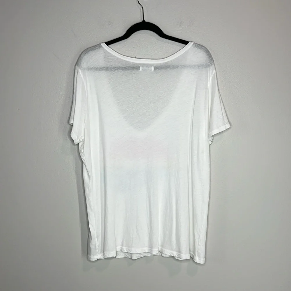 Lauren Moshi Cruz Rainbow Lip deep v neck oversized lip bite slouchy tee size XL - Picture 9 of 9